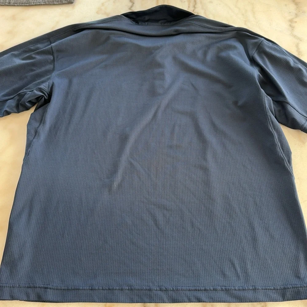 Nike Navy Blue Athletic Golf Polo with Logo Size L